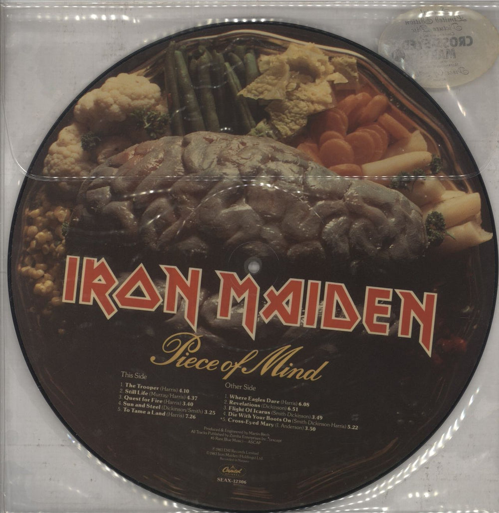 Iron Maiden Piece Of Mind - Sealed & Stickered US picture disc LP (vinyl picture disc album)