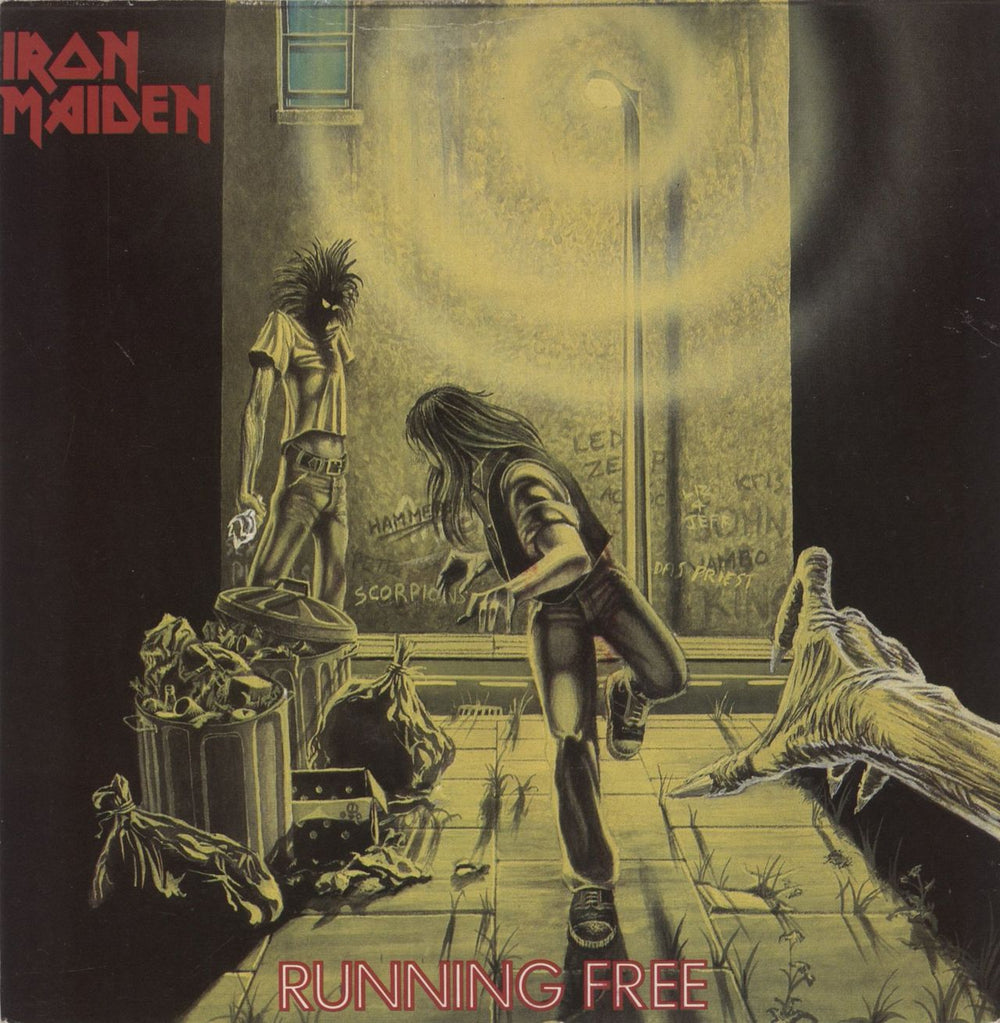 Iron Maiden Running Free - 1st - Card Sleeve UK 7" vinyl single (7 inch record / 45) EMI5032