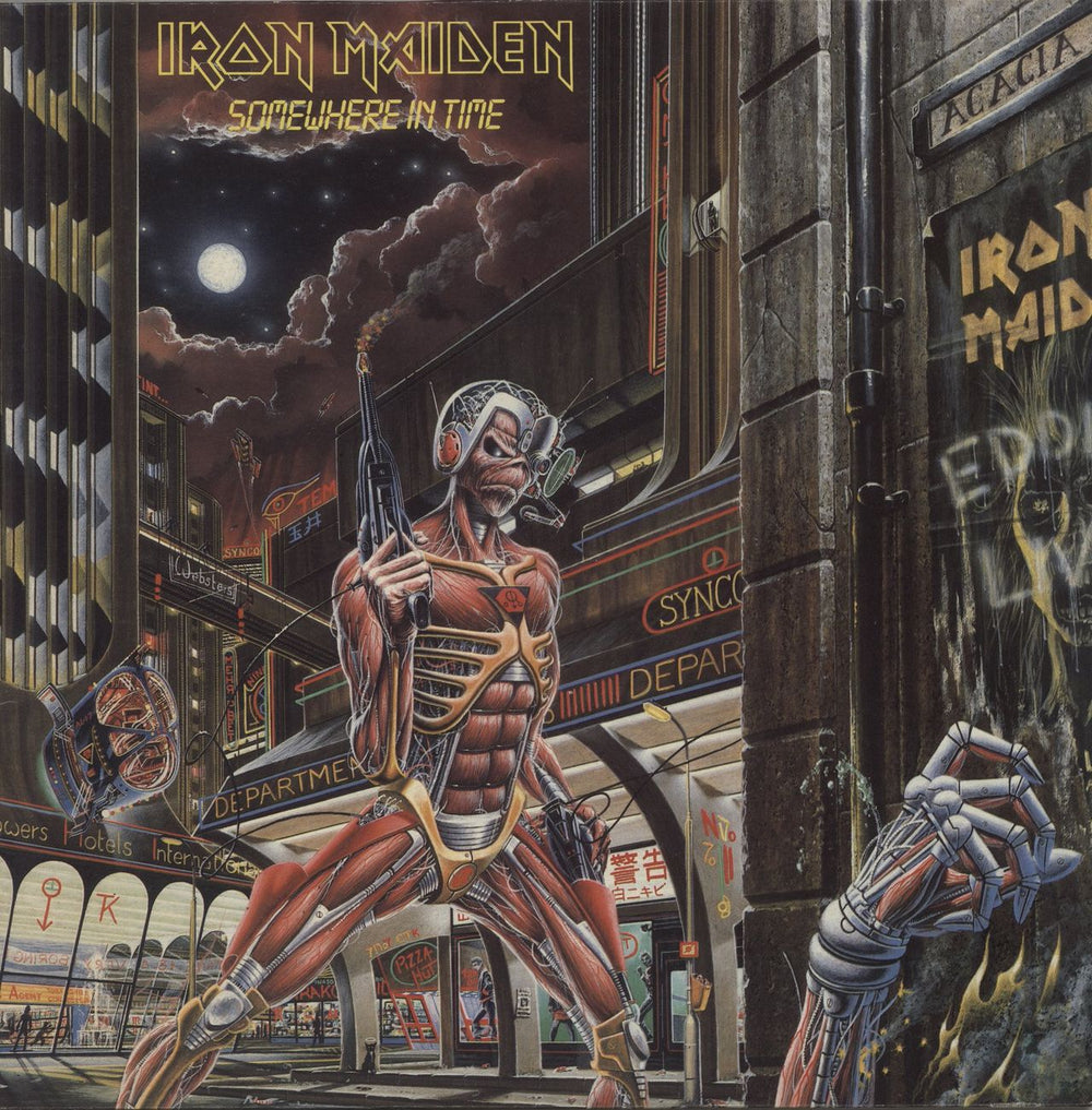 Iron Maiden Somewhere In Time - EX UK vinyl LP album (LP record) EMC3512