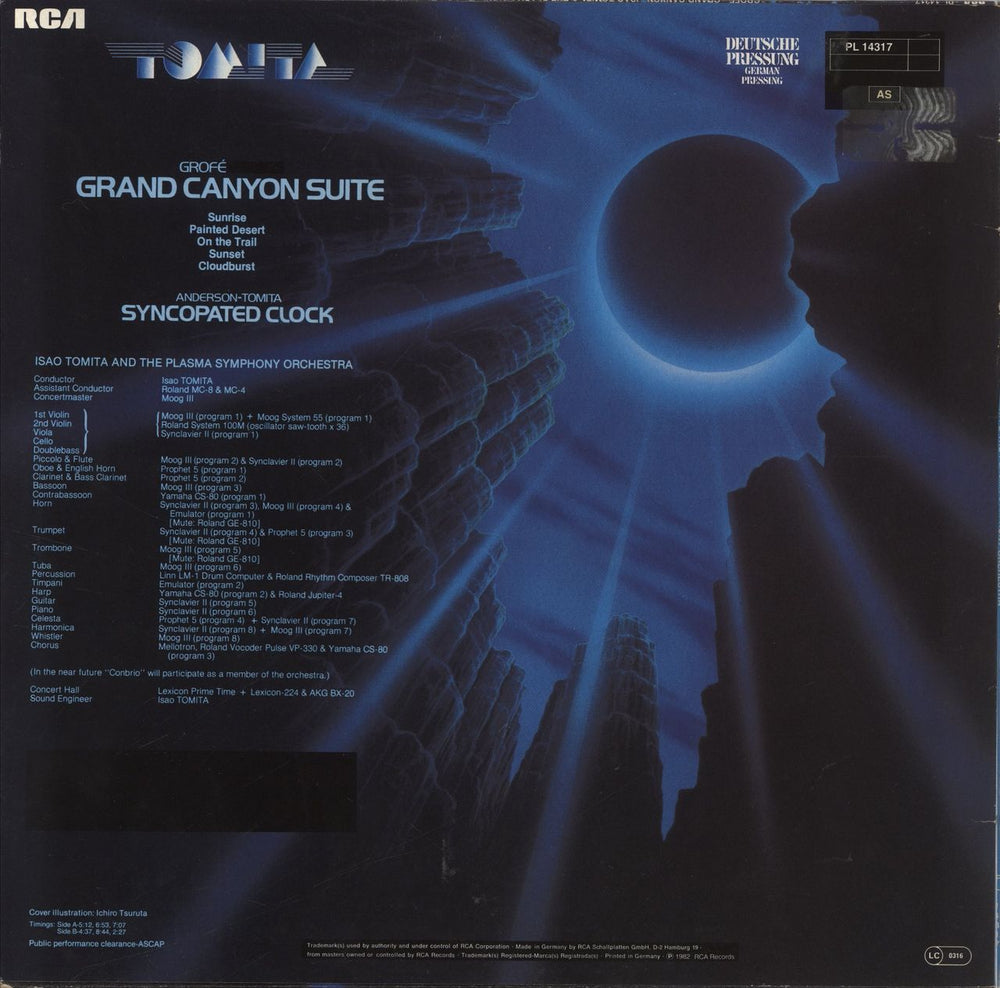 Isao Tomita Grand Canyon German vinyl LP album (LP record)