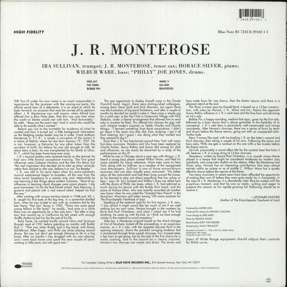 J.R. Monterose J. R. Monterose - 180gm US vinyl LP album (LP record)