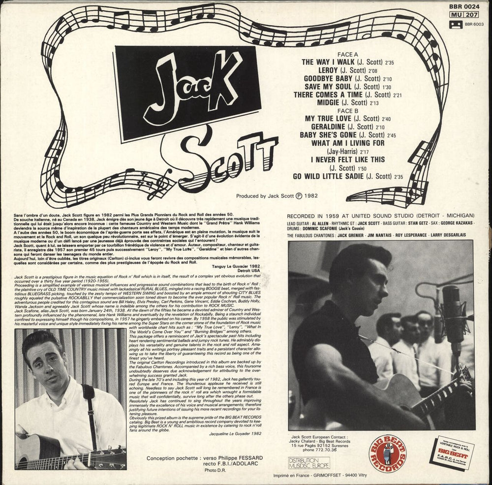 Jack Scott The Legendary Jack Scott French 10" vinyl single (10 inch record) 1JS10TH712510