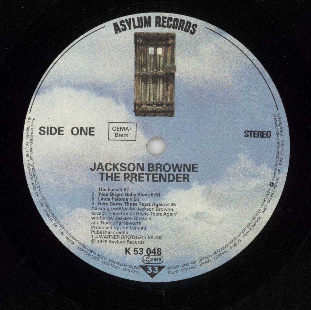 Jackson Browne The Pretender German vinyl LP album (LP record) JKBLPTH864803