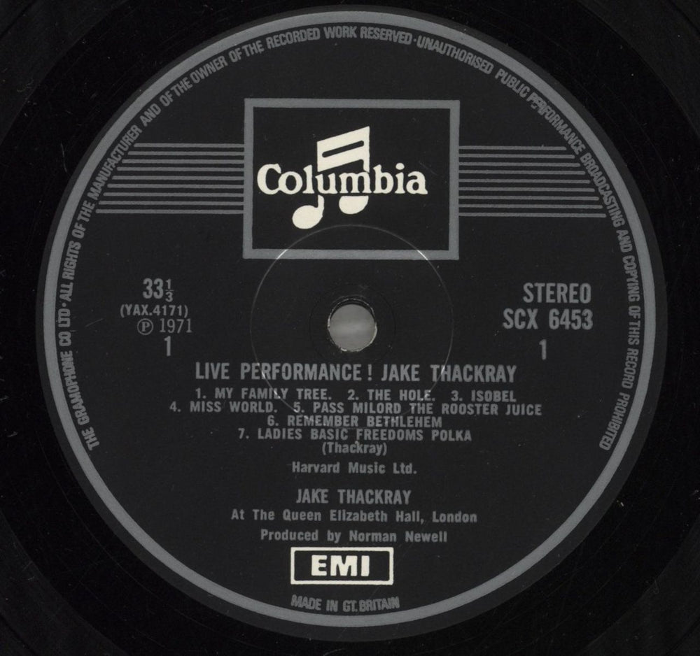 Jake Thackray Live Performance! UK vinyl LP album (LP record) JKCLPLI545427