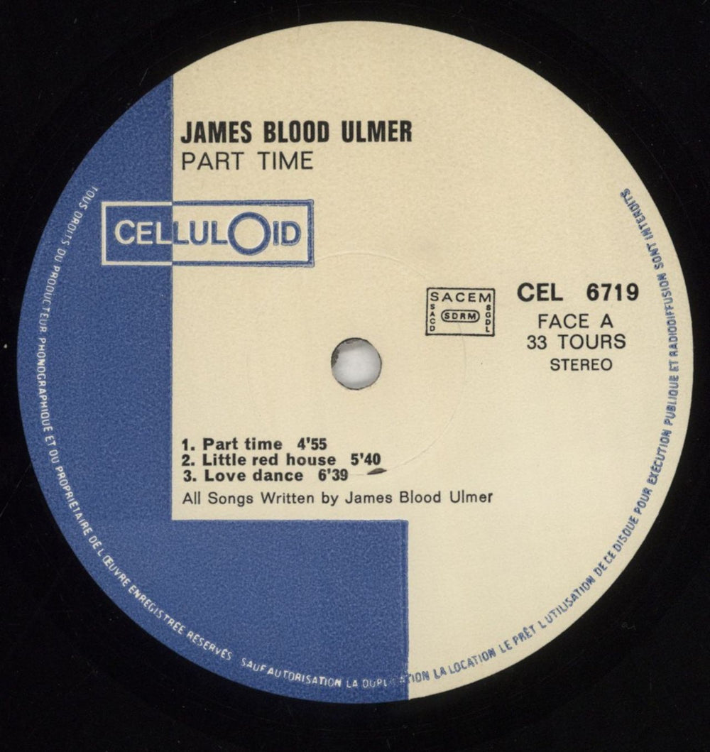 James Blood Ulmer Part Time French vinyl LP album (LP record) JB5LPPA854830