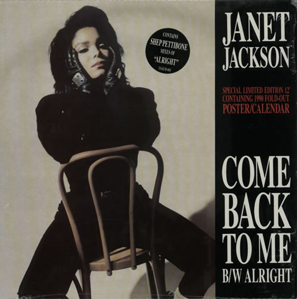 Janet Jackson Come Back To Me + Poster - Sealed UK 12" vinyl single (12 inch record / Maxi-single) USAD681