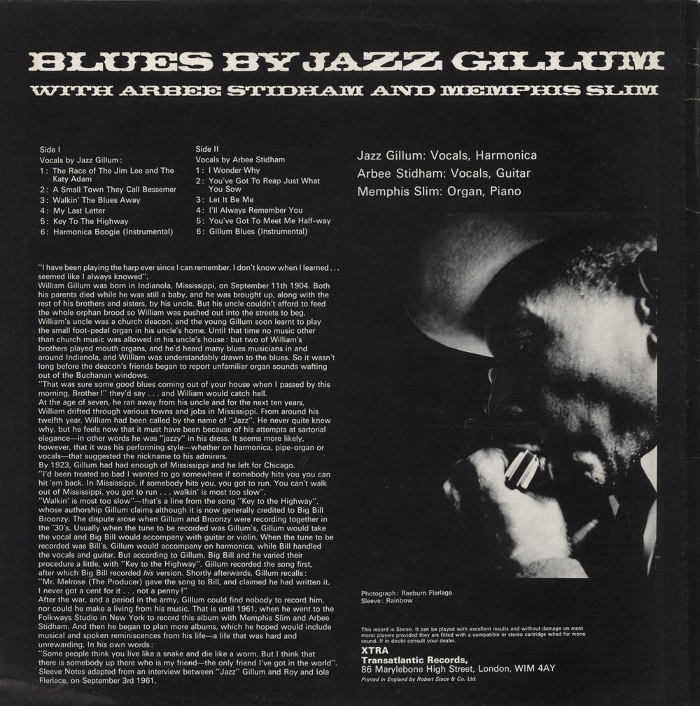 Jazz Gillum Blues By Jazz Gillum UK vinyl LP album (LP record)