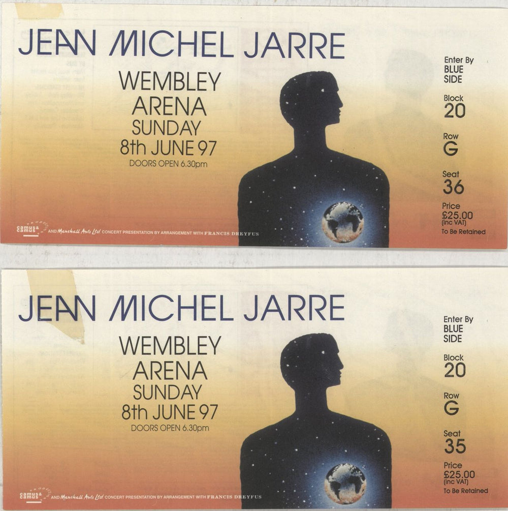 Jean-Michel Jarre Oxygene World Tour + Ticket stub UK tour programme JMJTROX574498