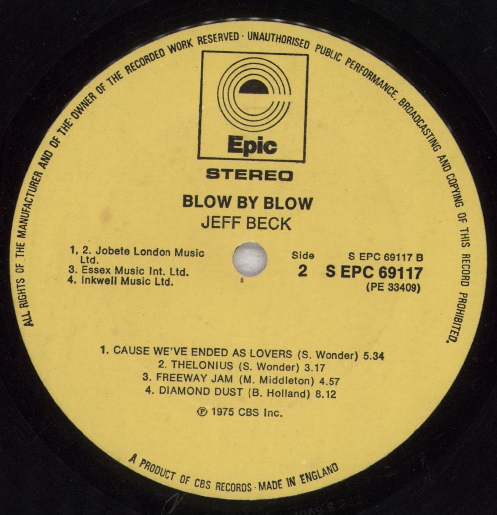 Jeff Beck Blow By Blow - 1st - EX UK vinyl LP album (LP record)