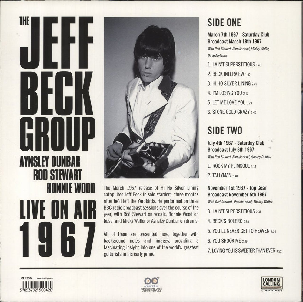 Jeff Beck Live On Air 1967 - 180gram Vinyl UK vinyl LP album (LP record) 5053792500420