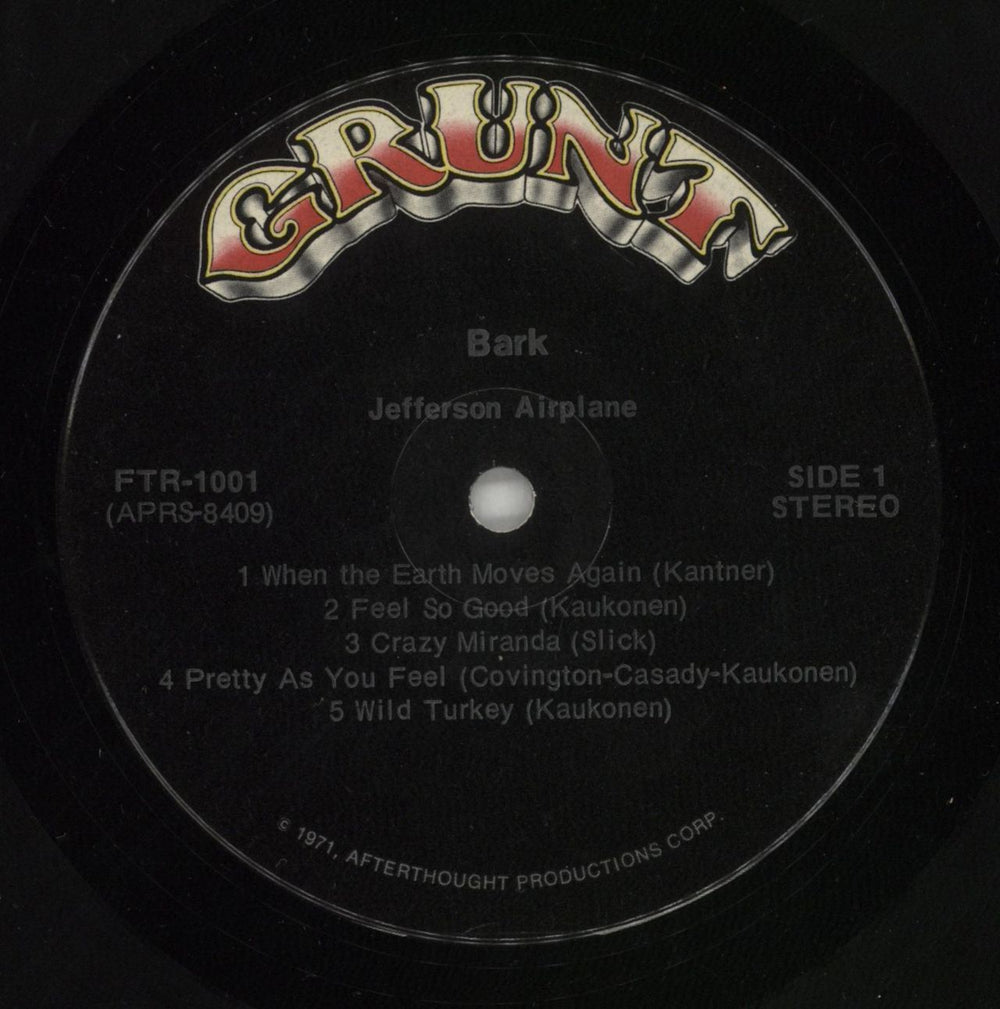 Jefferson Airplane Bark - EX US vinyl LP album (LP record) JEFLPBA44420