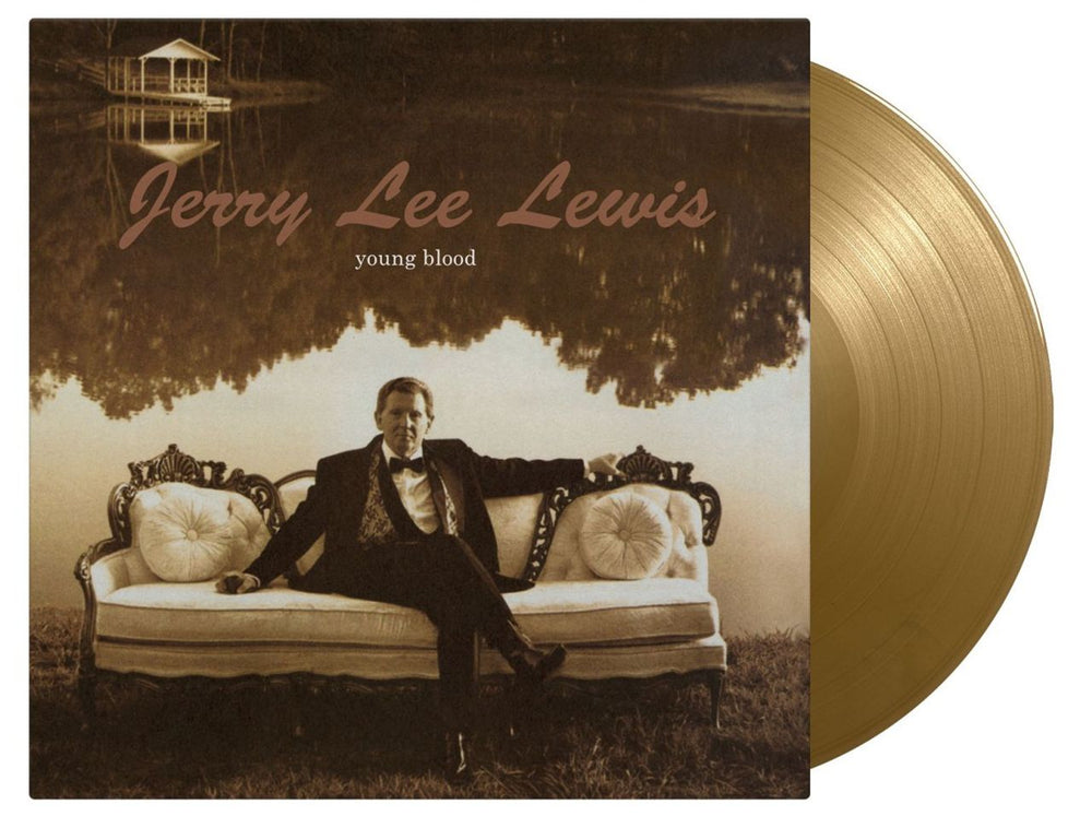 Jerry Lee Lewis Young Blood - Gold Coloured Vinyl UK vinyl LP album (LP record) MOVLP3231