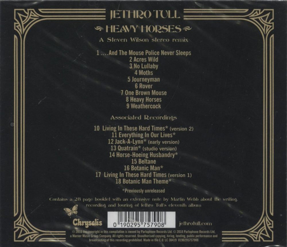 Jethro Tull Heavy Horses (A Steven Wilson Stereo Remix) - Sealed UK CD album (CDLP) 0190295757908