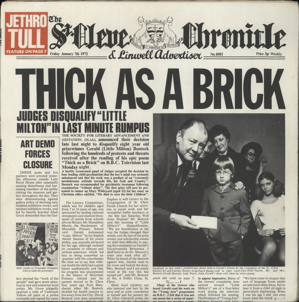 Jethro Tull Thick As A Brick - 1st UK vinyl LP album (LP record) CHR1003