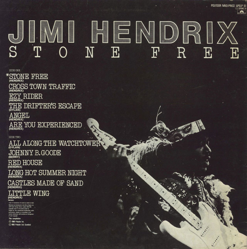 Jimi Hendrix Stone Free UK vinyl LP album (LP record)