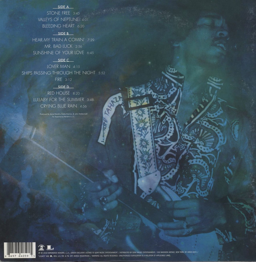 Jimi Hendrix Valleys Of Neptune - 180gm - VG US 2-LP vinyl record set (Double LP Album) 886976405915