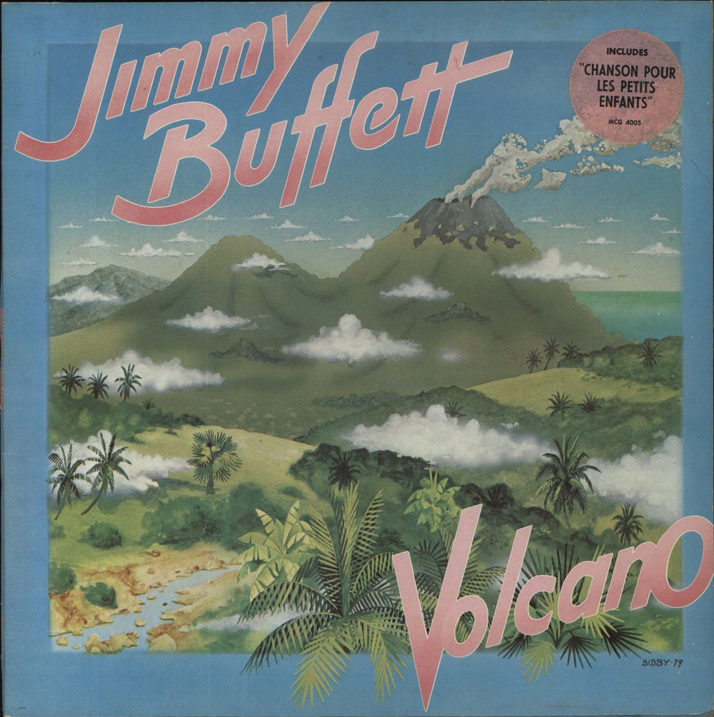 Jimmy Buffett Volcano - Hype Stickered Sleeve UK vinyl LP album (LP record) MCG4005