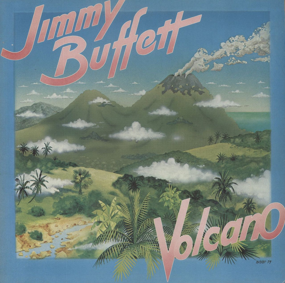 Jimmy Buffett Volcano - Promo Stickered UK vinyl LP album (LP record) MCG4005