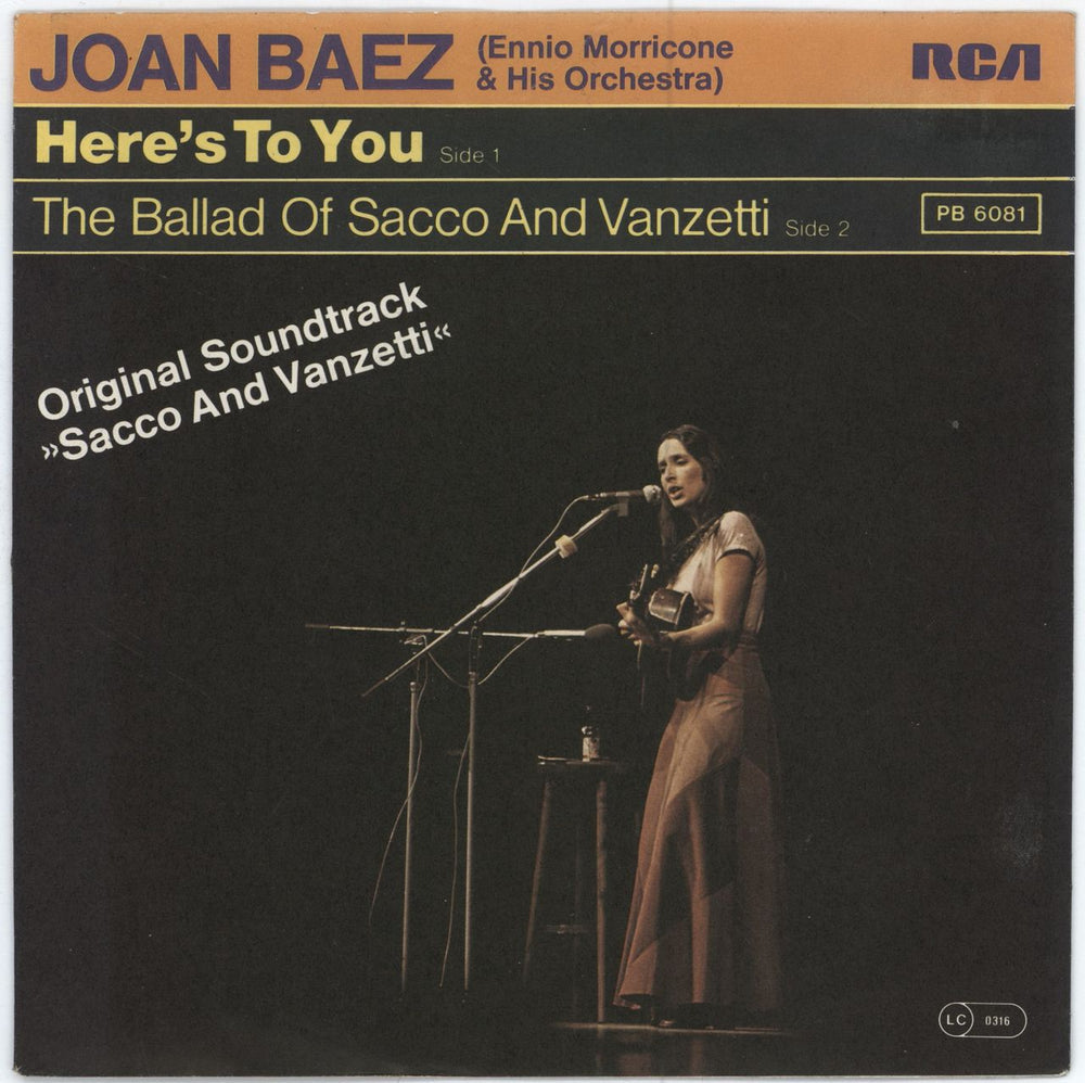 Joan Baez Here's To You German 7" vinyl single (7 inch record / 45) PB6081