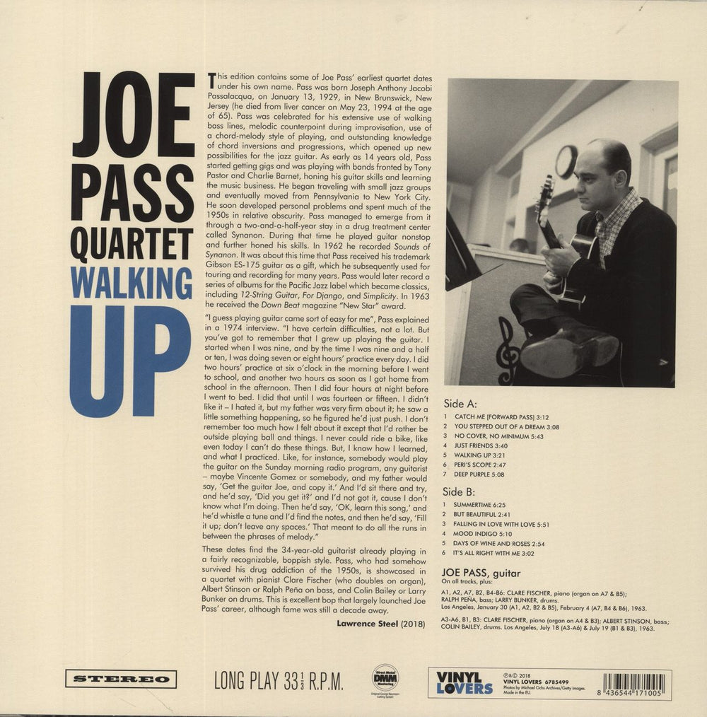 Joe Pass Walking Up - 180gram Vinyl UK vinyl LP album (LP record) 8436544171005