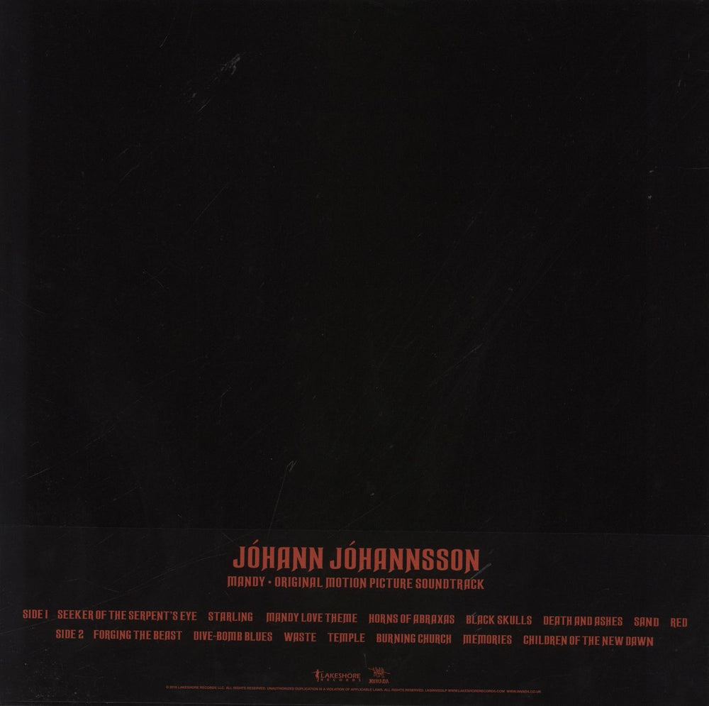 Jóhann Jóhannsson Mandy [Original Motion Picture Soundtrack] - Red Translucent Vinyl UK vinyl LP album (LP record) 5051083138185