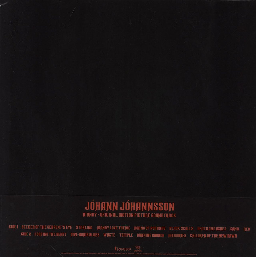 Jóhann Jóhannsson Mandy [Original Motion Picture Soundtrack] - Red Vinyl - EX UK vinyl LP album (LP record) LKSINV203LP