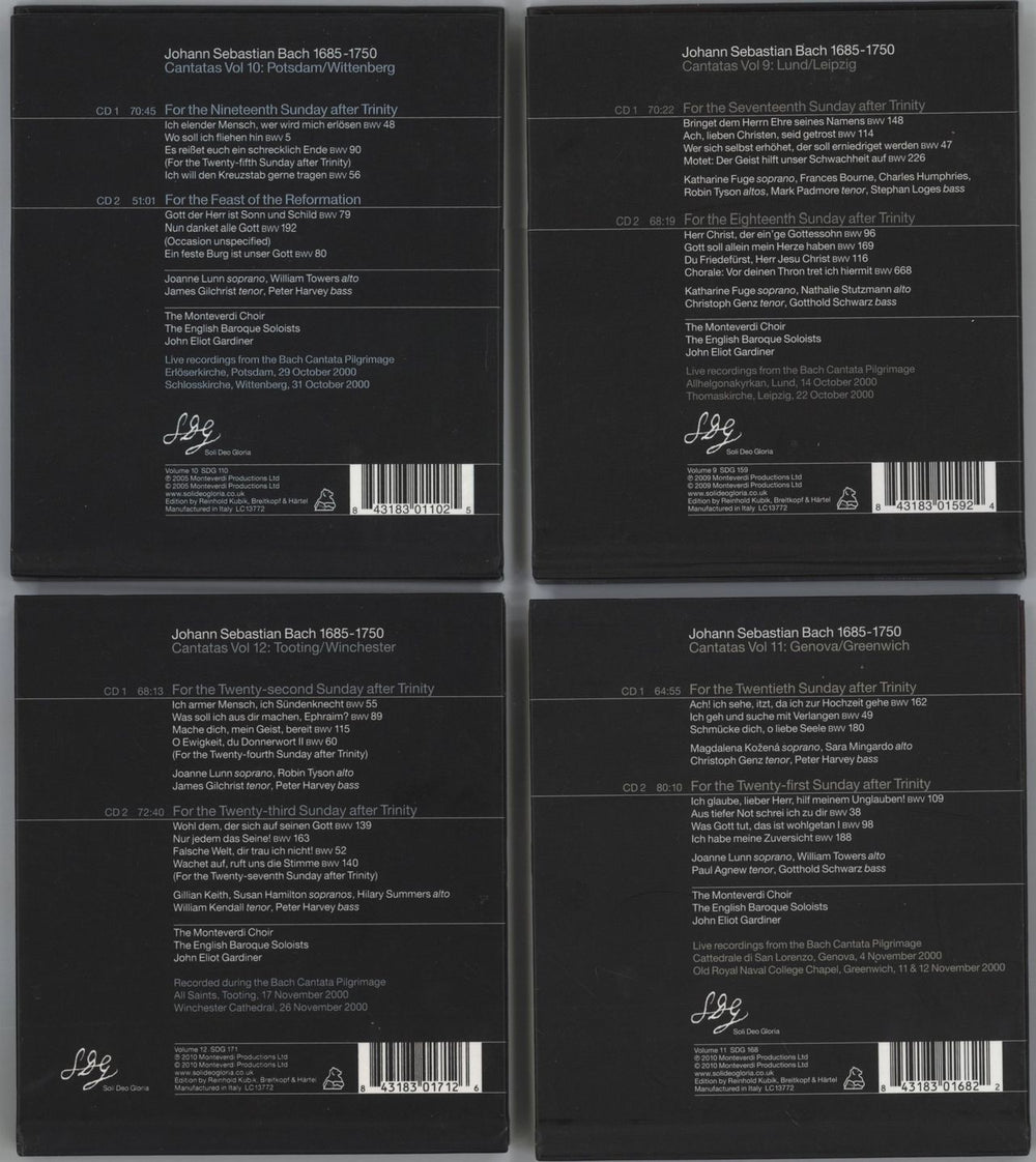 Johann Sebastian Bach Cantatas - Bundle of 4 CDs Italian 4-CD album set