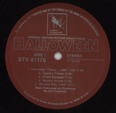 John Carpenter Halloween - Translucent Blue Vinyl - Shrink US vinyl LP album (LP record) JZVLPHA834661