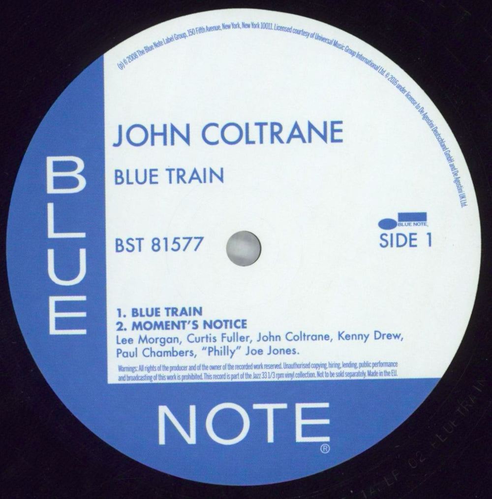 John Coltrane Blue Train - 180gram Vinyl UK vinyl LP album (LP record) JCOLPBL821414