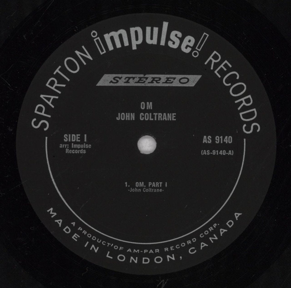 John Coltrane OM Canadian vinyl LP album (LP record) JCOLPOM843465