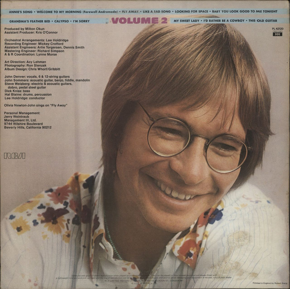 John Denver The Best Of John Denver Volume 2 UK vinyl LP album (LP record)