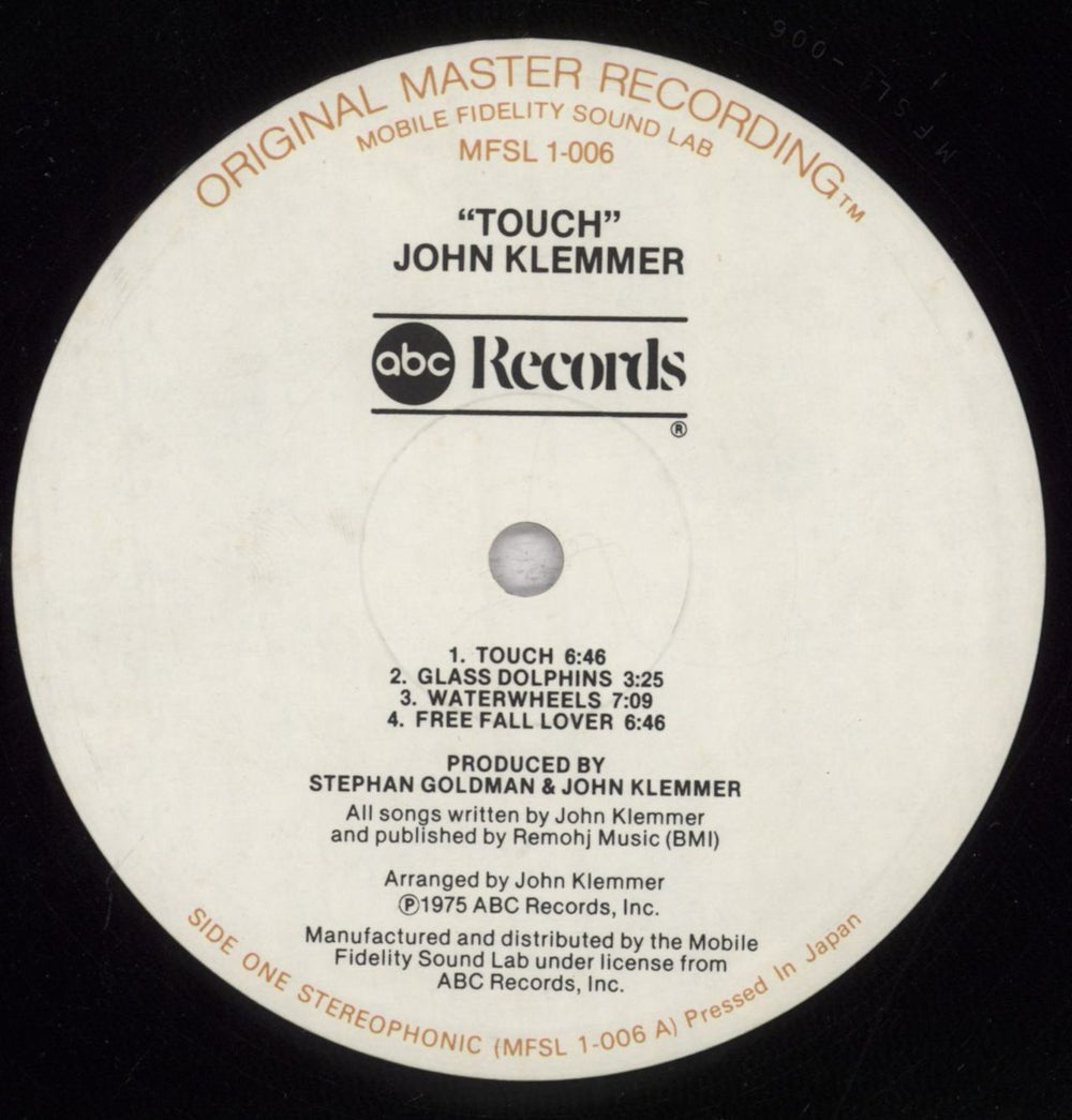 John Klemmer Touch - EX US vinyl LP album (LP record) KLALPTO845194