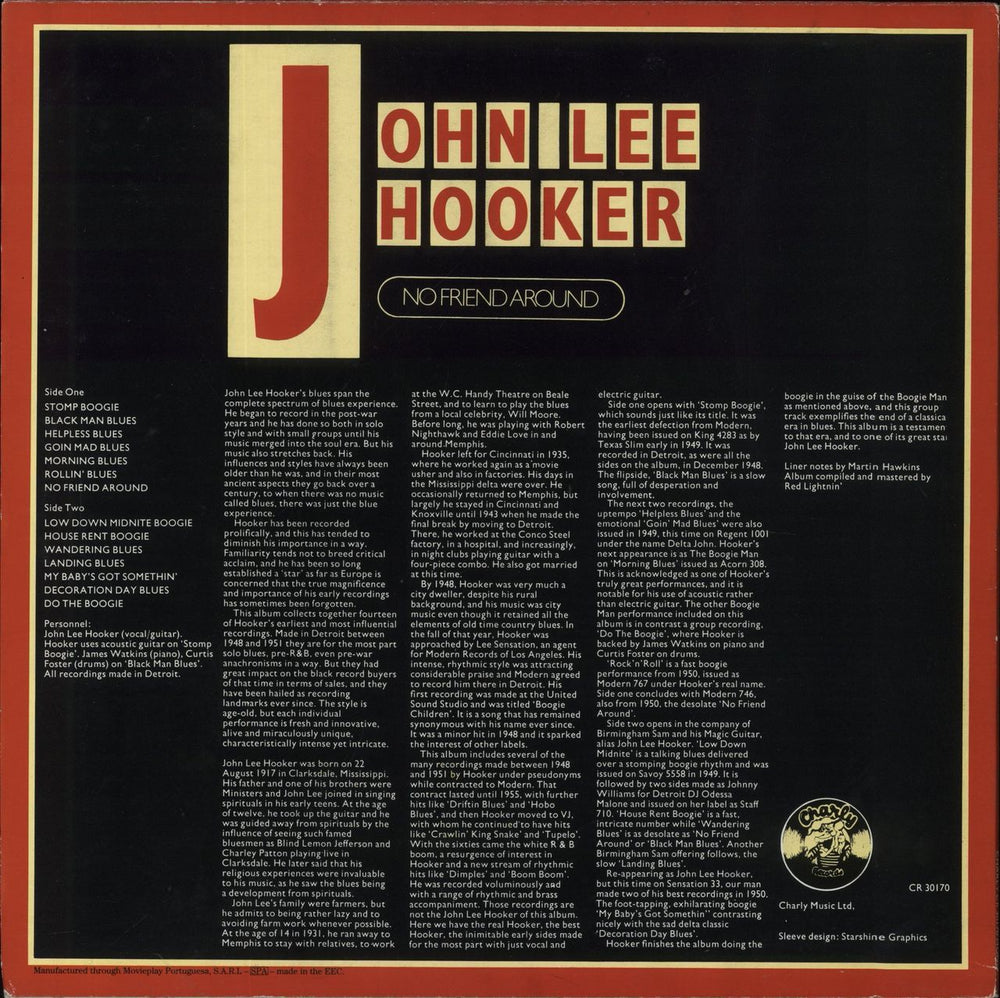 John Lee Hooker No Friend Around UK vinyl LP album (LP record)