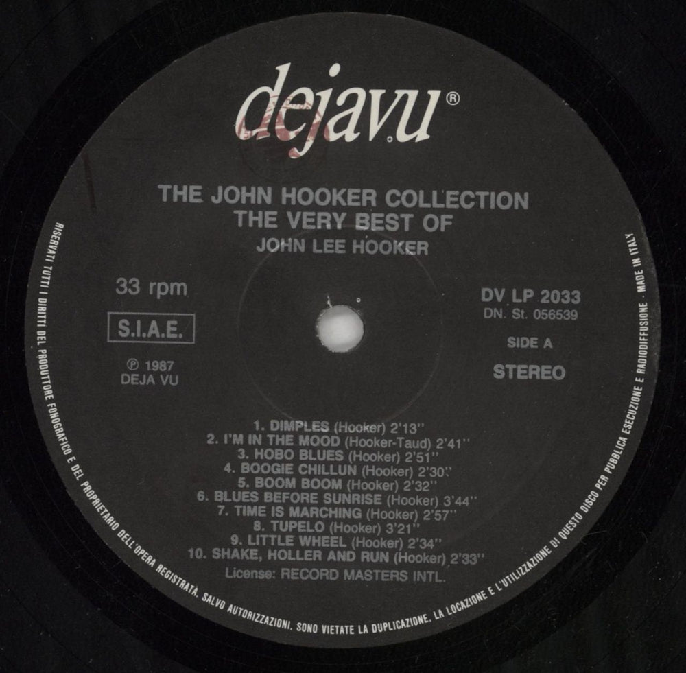 John Lee Hooker The Collection - 20 Blues Greats Italian vinyl LP album (LP record) JLHLPTH611280