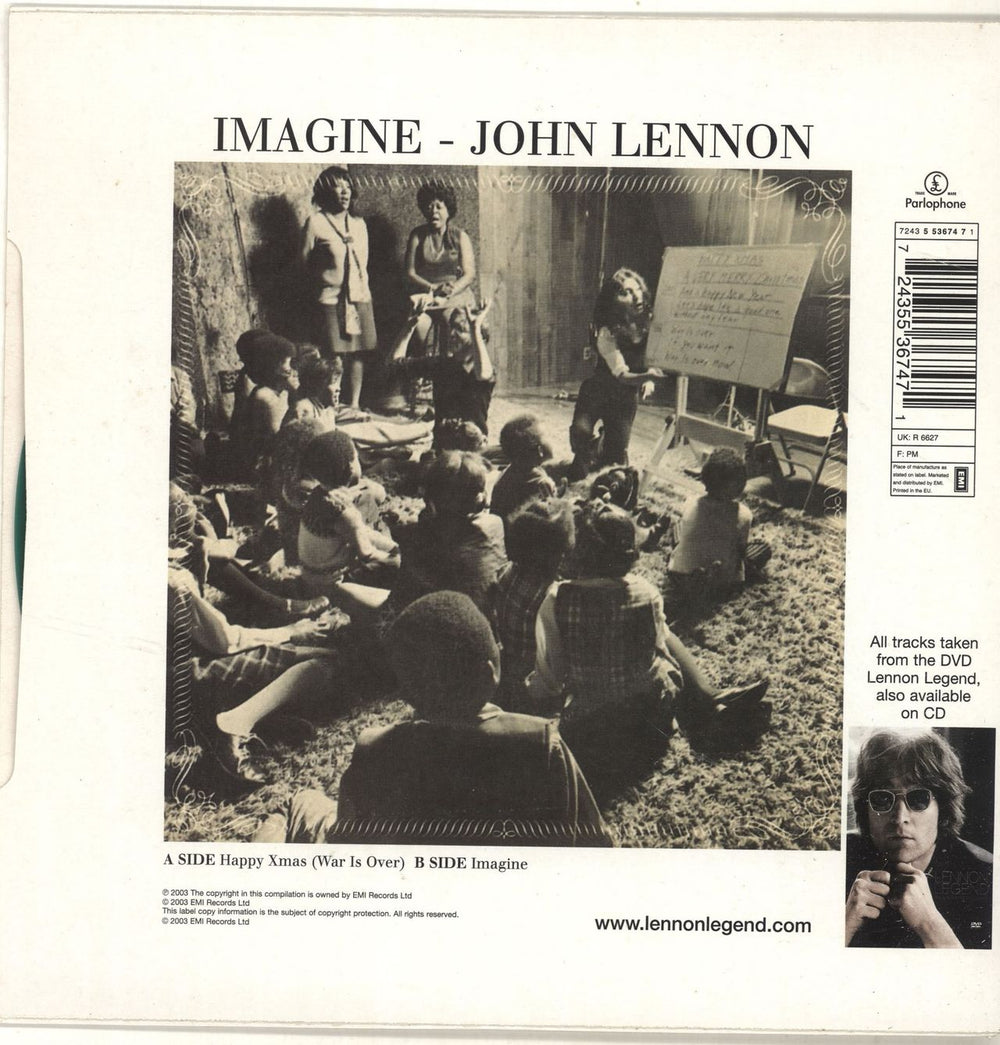 John Lennon Happy Xmas (War Is Over) - Green Vinyl UK 7" vinyl single (7 inch record / 45) 724355367471