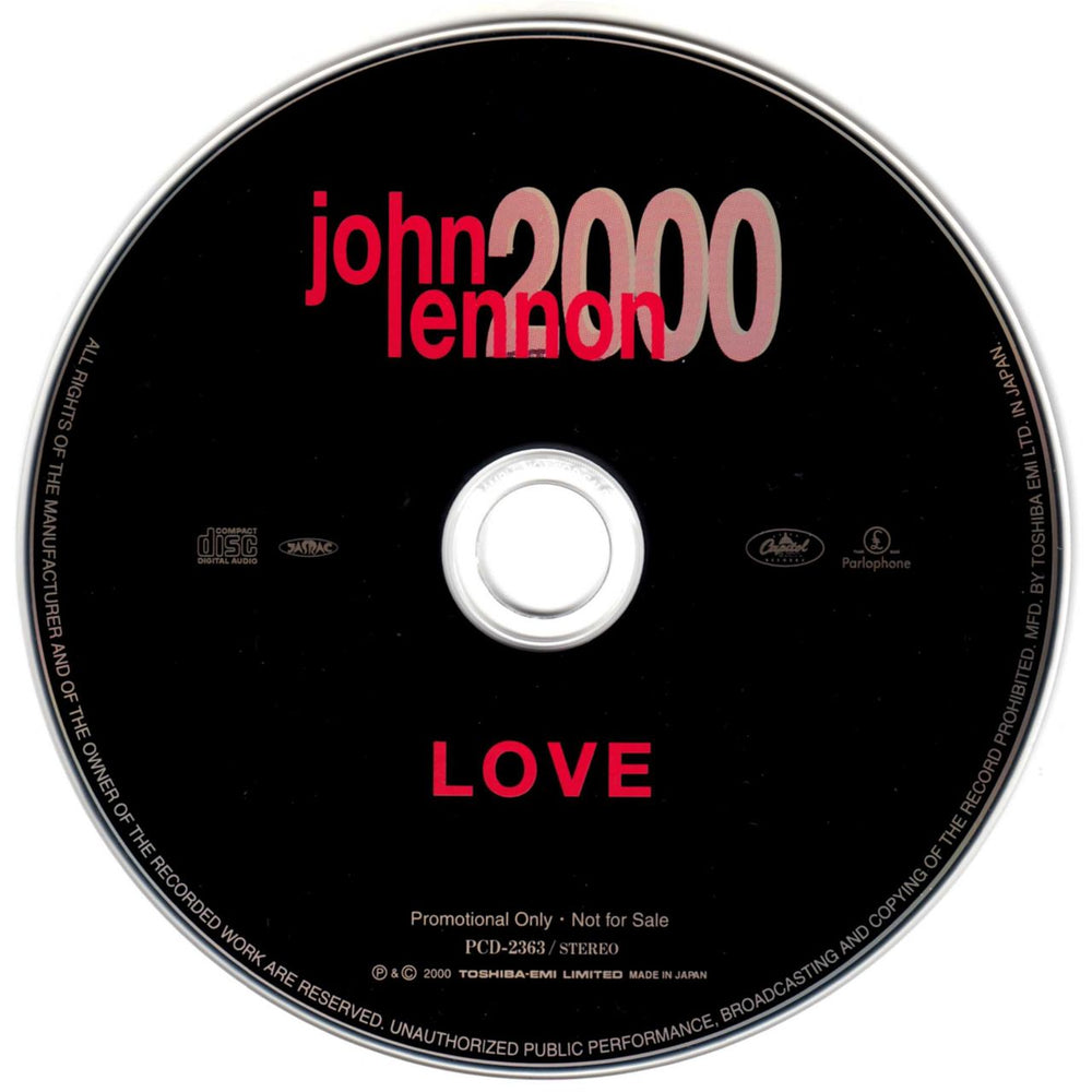 John Lennon Love: John Lennon 2000 Japanese Promo CD album (CDLP)