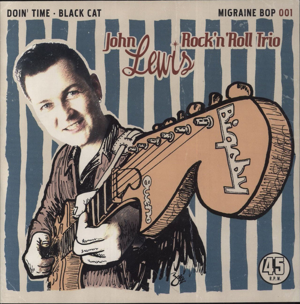 John Lewis [Rockabilly] Doin' Time / Black Cat German 7" vinyl single (7 inch record / 45) MR45-001