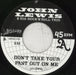 John Lewis [Rockabilly] Don’t Take Your Past Out On Me German 7" vinyl single (7 inch record / 45) 74I07DO851716