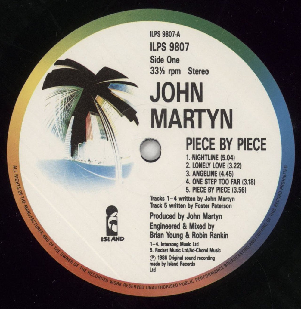 John Martyn Piece By Piece UK vinyl LP album (LP record) JMYLPPI141734