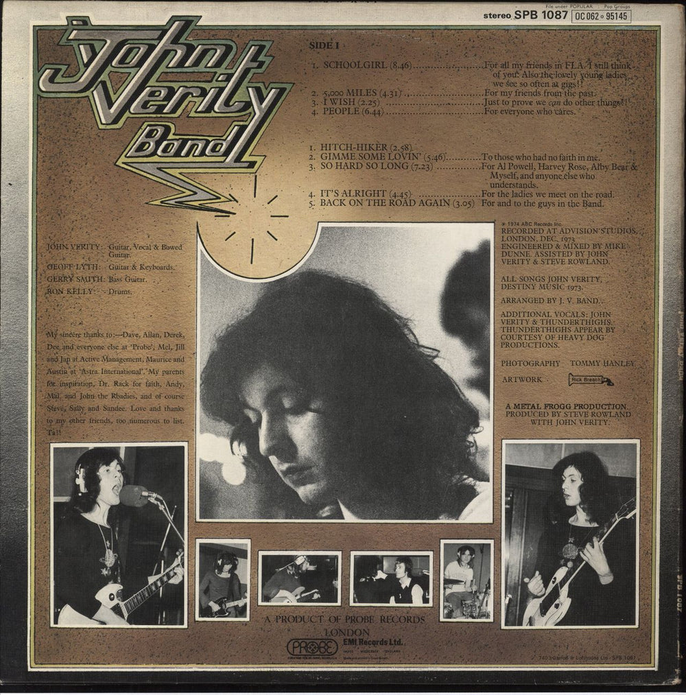 John Verity Band John Verity Band UK vinyl LP album (LP record)