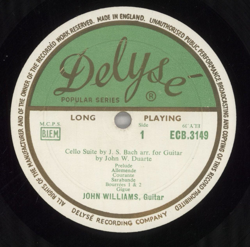 John Williams (Composer) Guitar Recital UK vinyl LP album (LP record) WIALPGU617054