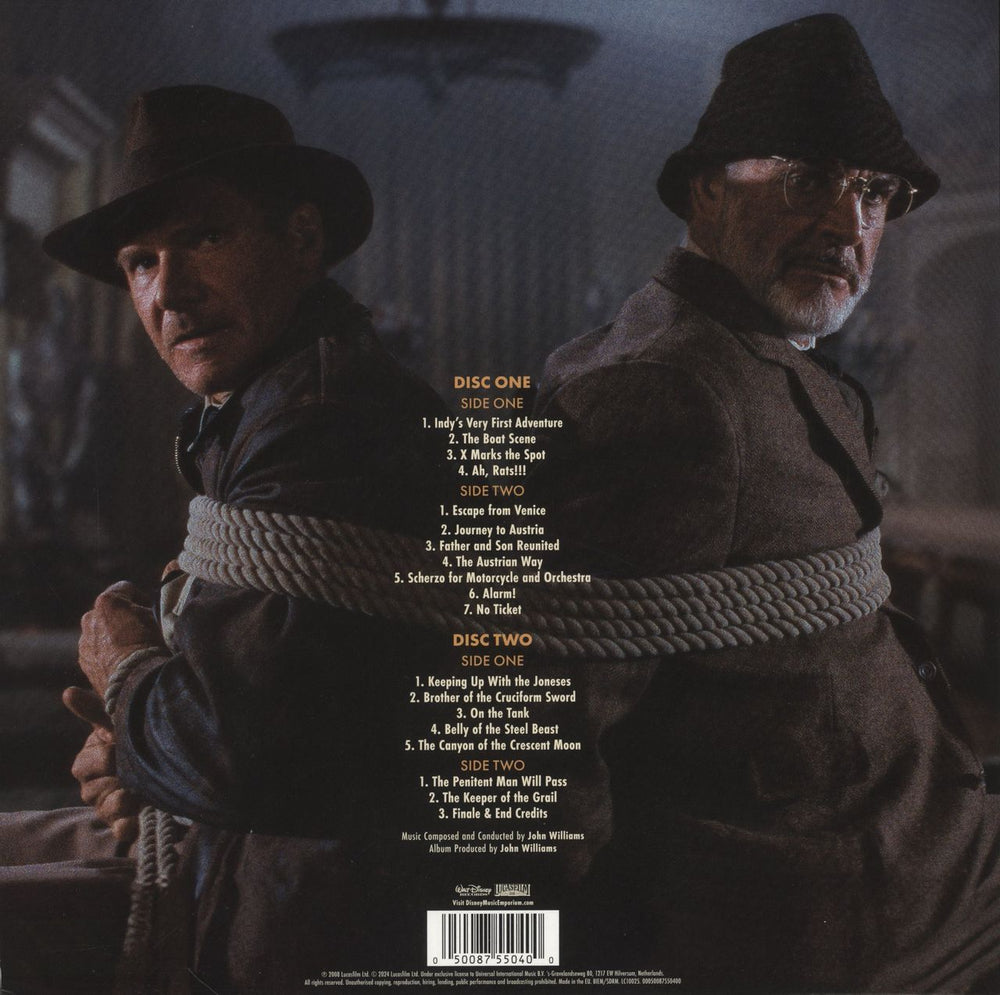 John Williams (Composer) Indiana Jones And The Last Crusade - 180 Gram UK 2-LP vinyl record set (Double LP Album) 050087550400