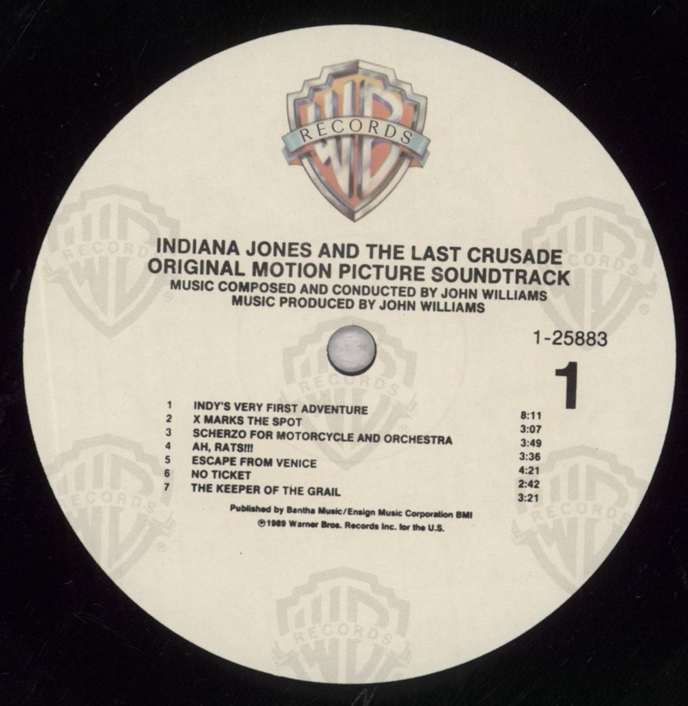 John Williams (Composer) Indiana Jones And The Last Crusade US vinyl LP album (LP record) WIALPIN696253