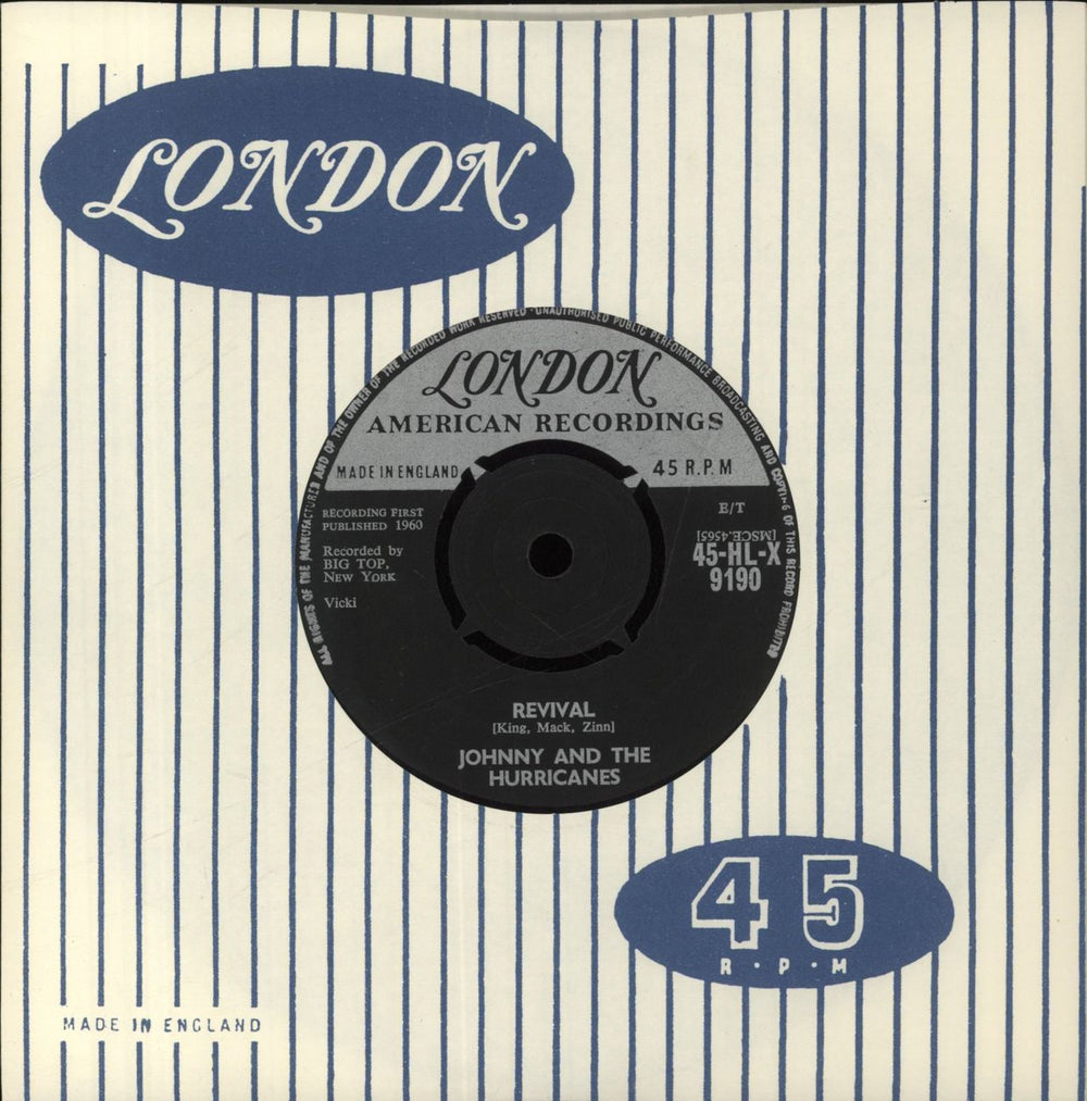 Johnny & The Hurricanes Rocking Goose UK 7" vinyl single (7 inch record / 45)