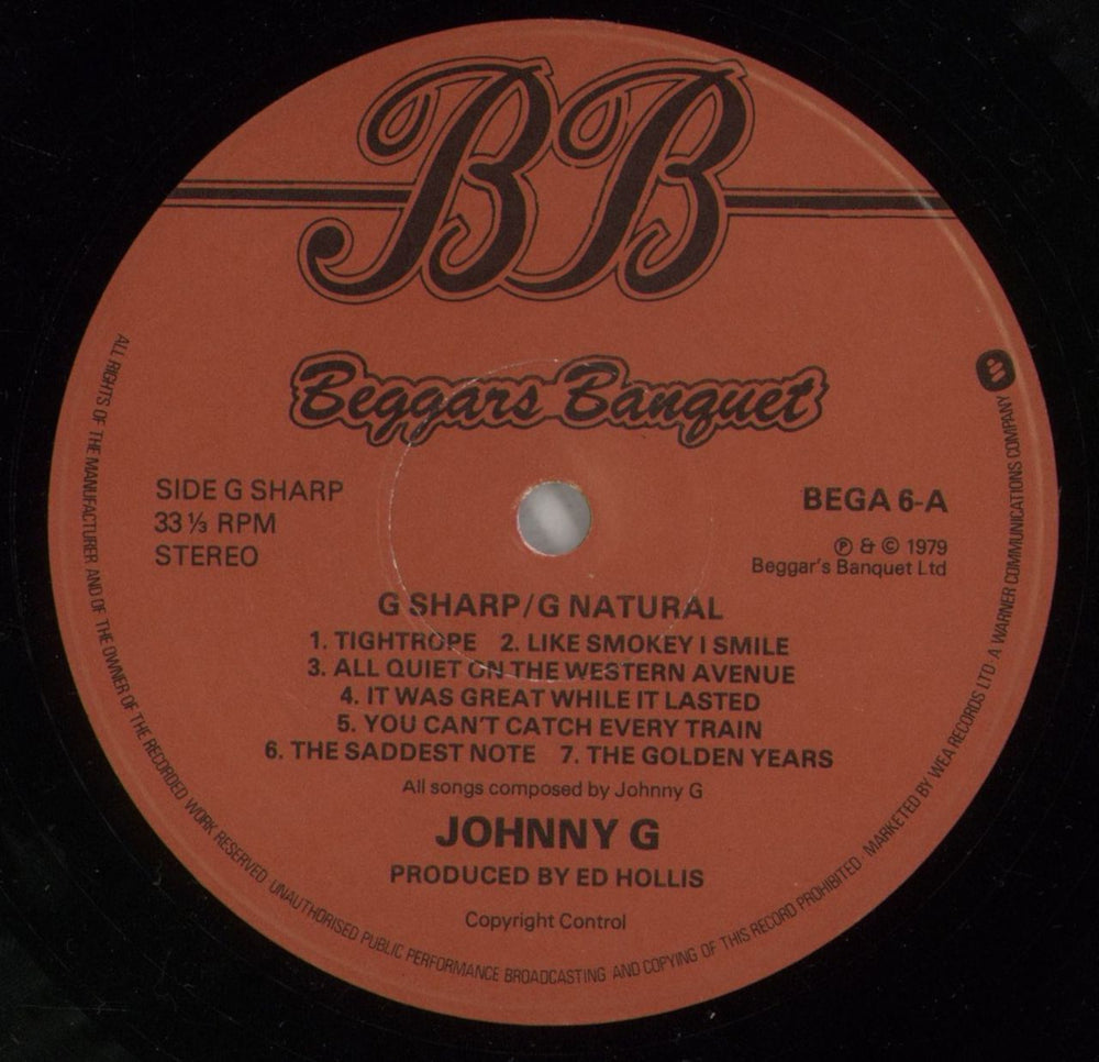 Johnny G G Sharp/G Natural UK vinyl LP album (LP record) JQGLPGS480132