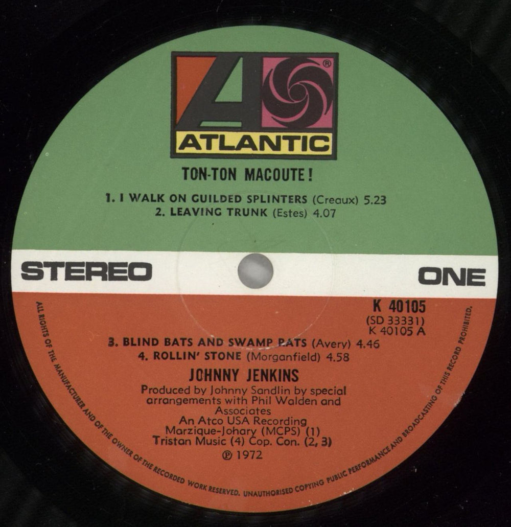 Johnny Jenkins Ton-Ton Macoute! UK vinyl LP album (LP record) OPKLPTO661970