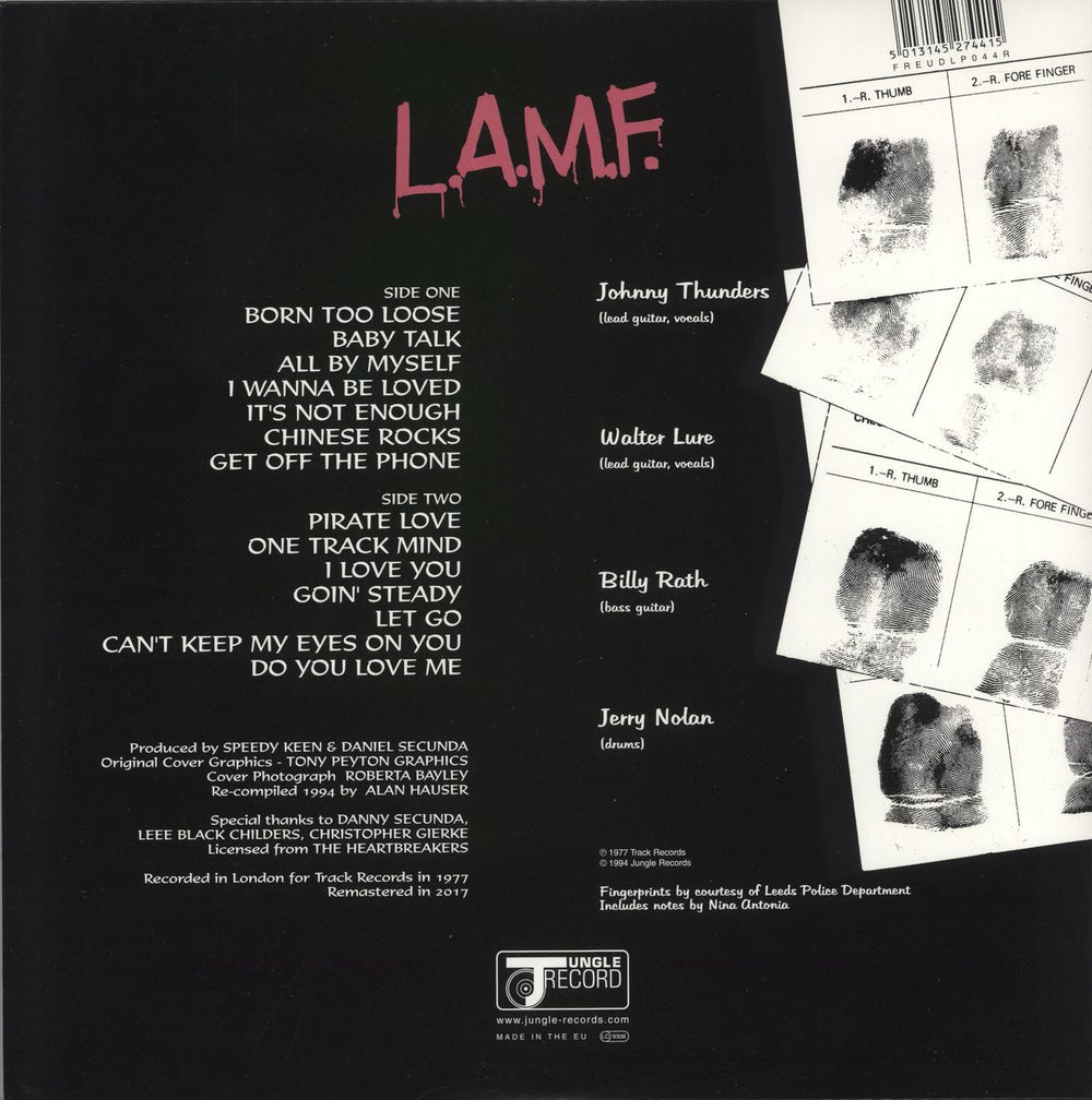 Johnny Thunders & The Heartbreakers L.A.M.F. [The Lost '77 Mixes] UK vinyl LP album (LP record) 5013145274415