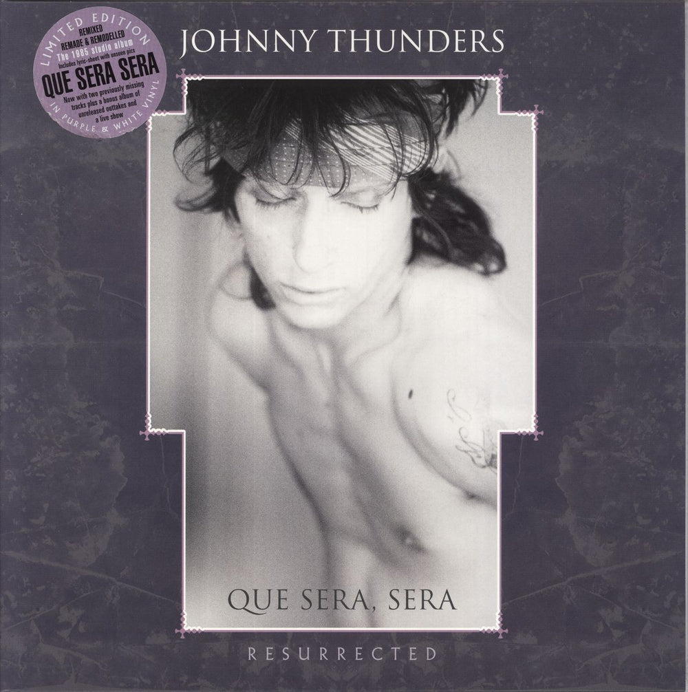 Johnny Thunders & The Heartbreakers Que Sera, Sera [Resurrected] - Purple & White Vinyl UK 2-LP vinyl record set (Double LP Album) FREUDLP129