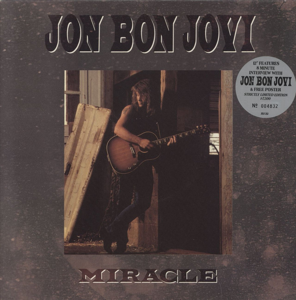 Jon Bon Jovi Miracle - EX - No Poster UK 12" vinyl single (12 inch record / Maxi-single) JBJ212