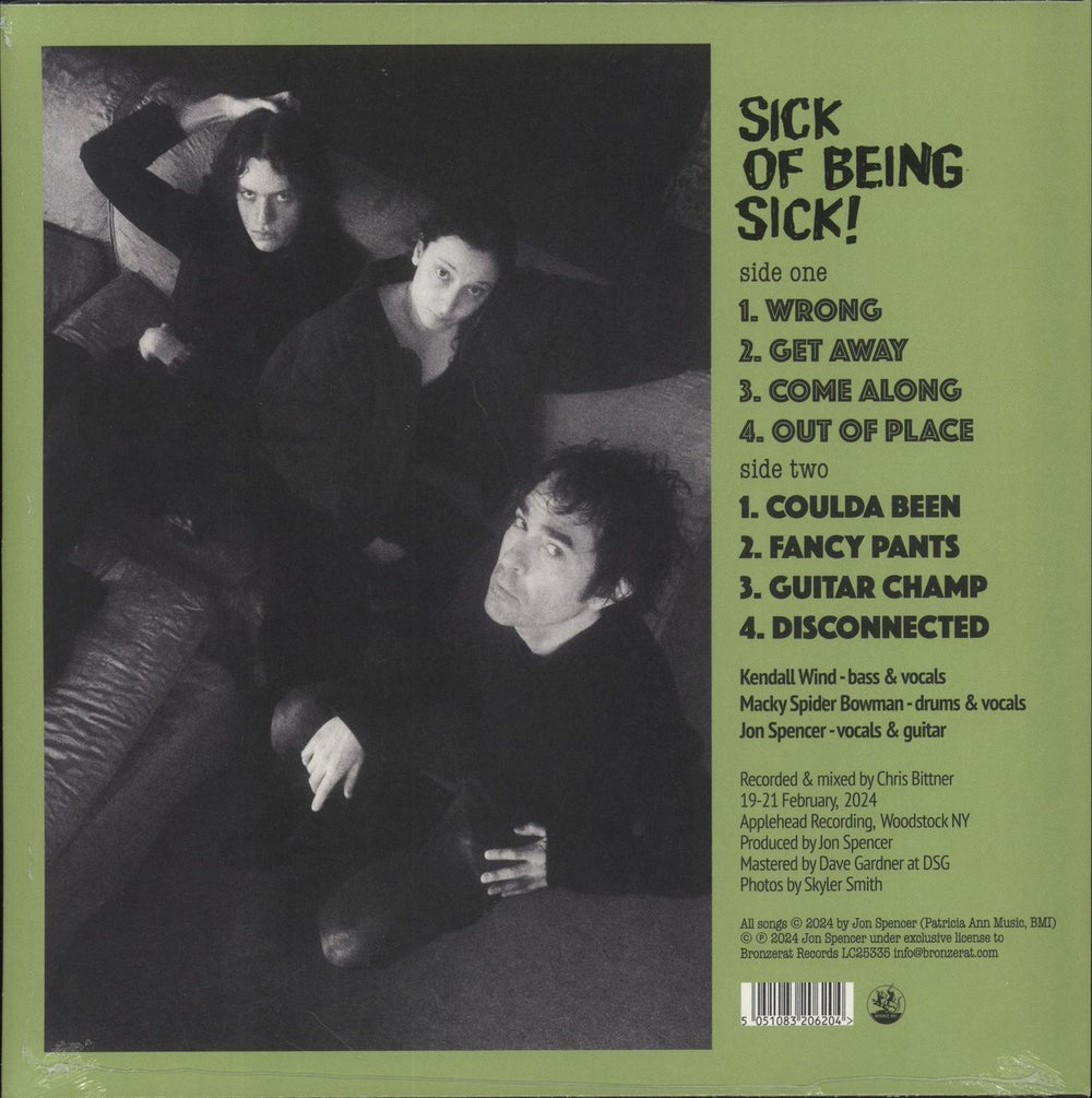 Jon Spencer Sick Of Being Sick - Clear Vinyl - Sealed US vinyl LP album (LP record) 5051083206204